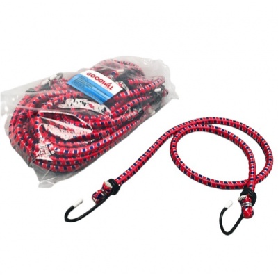 Cuerda elástica para equipaje 9 mm x90 cm largo paquete 10 pzas.HERRAMIENTAS