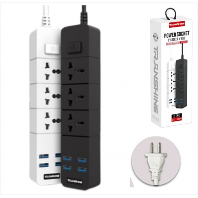 Multicontacto con USB barra 24.7x5.2x3.1 cm